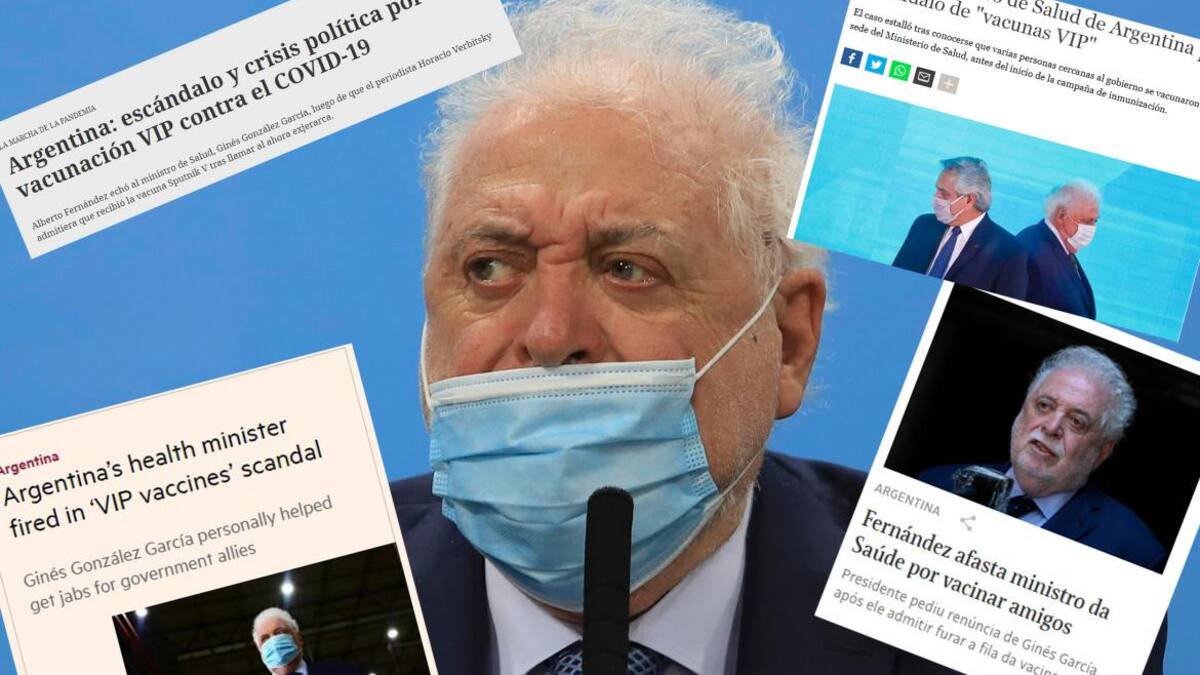 Ginés González García - Vacunación VIP en medios del mundo