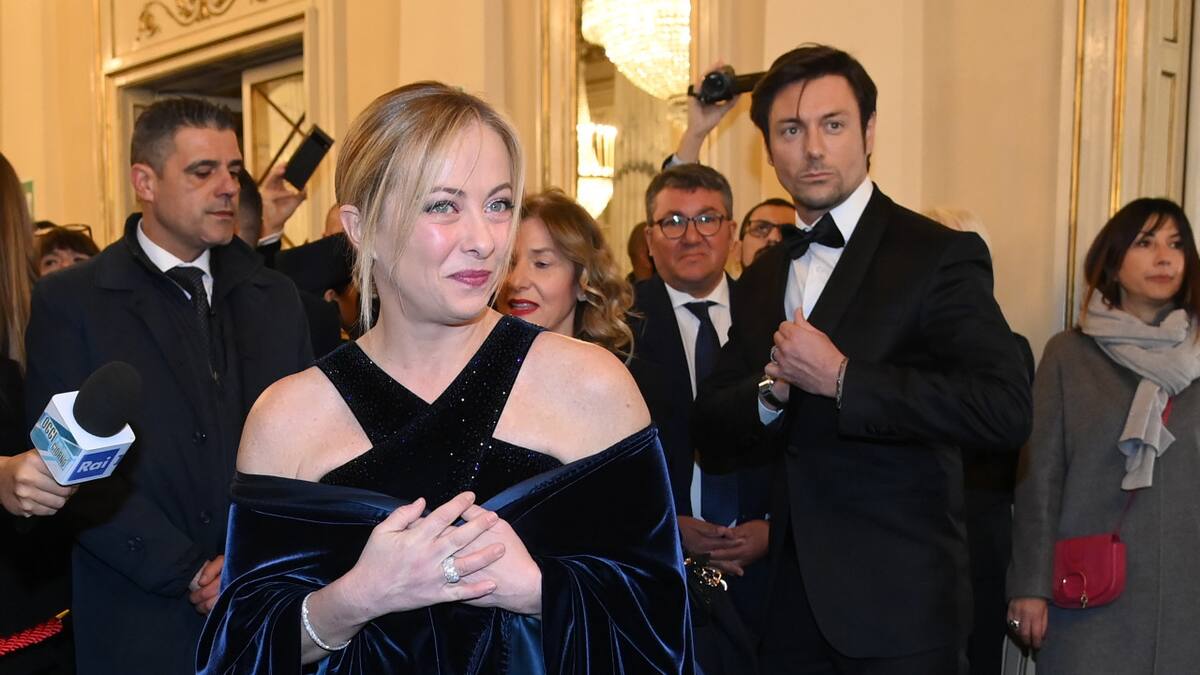 Giorgia Meloni y Andrea Giambruno. Foto: Reuters.