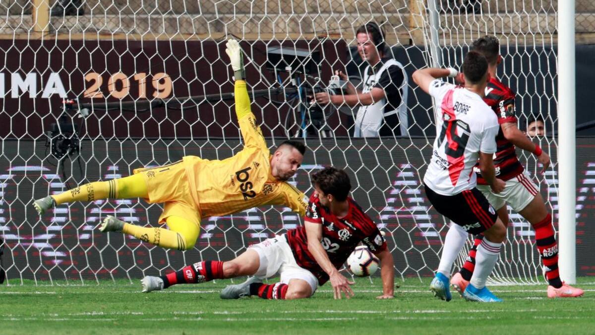 Gol de Rafael Santos Borré para River ante Flamengo en la final de Copa Libertadores, REUTERS