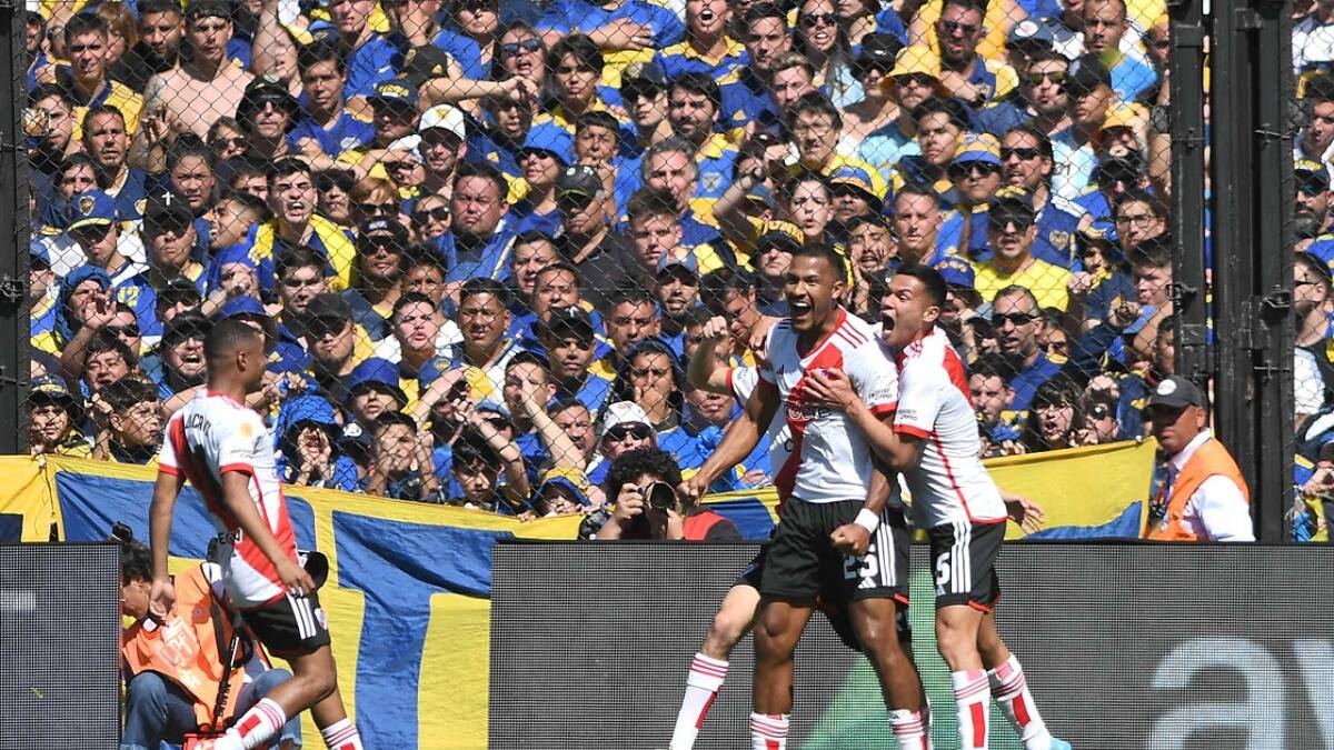 Gol de Salomón Rondón; Superclásico; Boca vs. River. Foto: Télam.