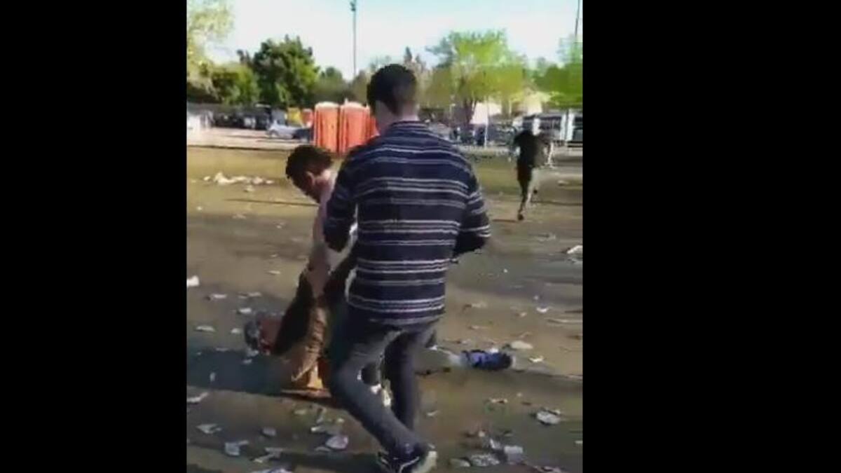 Golpiza a indigente, video