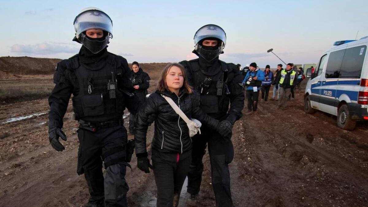 Greta Thunberg en una protesta en Alemania. Foto: REUTERS