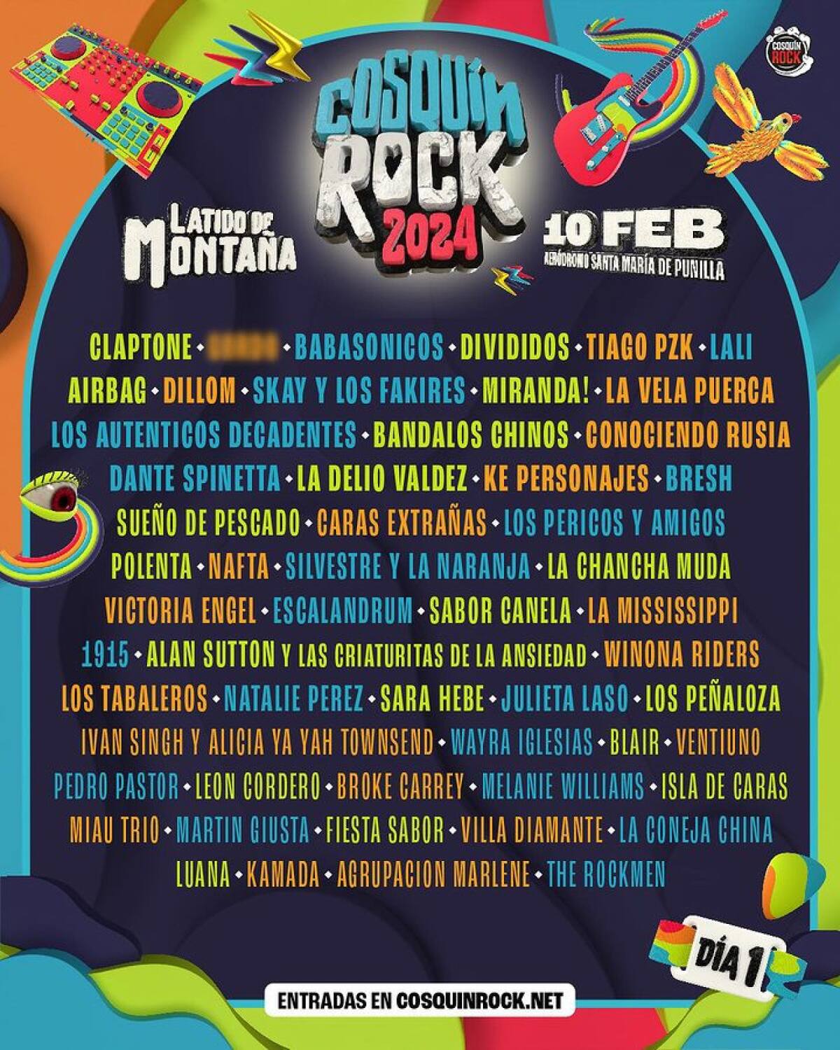 Grilla Cosquín Rock. Foto: Instagram.