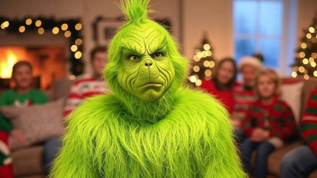 Grinch en la Navidad. Foto: Grok IA X.
