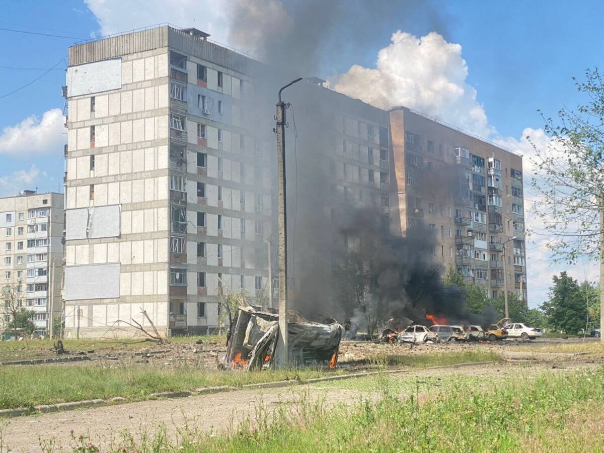 Guerra entre Rusia y Ucrania. Edificios atacados. Foto: NA.