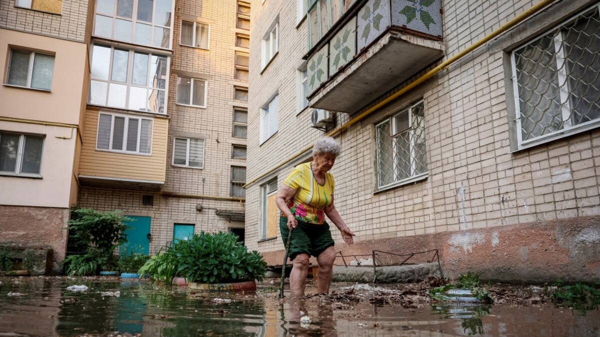 Guerra entre Rusia y Ucrania. Inundación. Foto: Reuters.