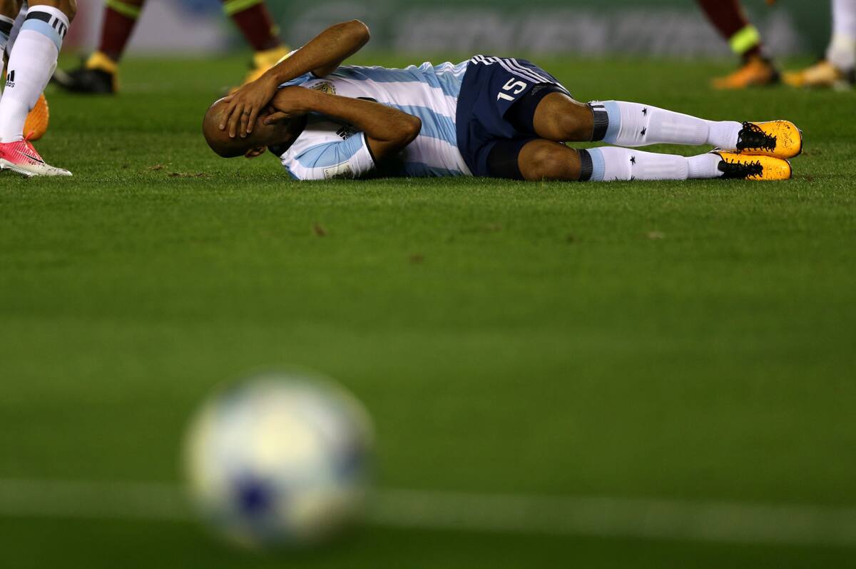 Guido Pizarro, con la camiseta de la Selección argentina. Foto: Reuters/Marcos Brindicci