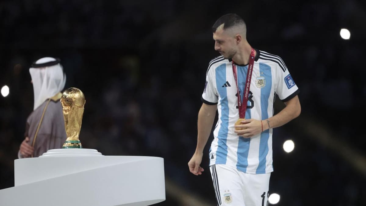 Guido Rodríguez en el Mundial de Qatar. Foto: EFE.