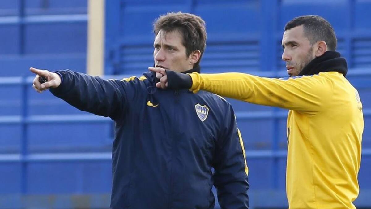 Guillermo Barros Schelotto y Carlos Tevez (NA)