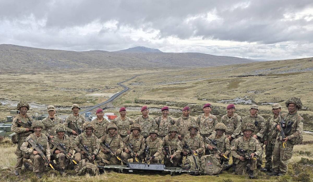 Gurkas en Malvinas. Foto: X @Gurkha_Brigade
