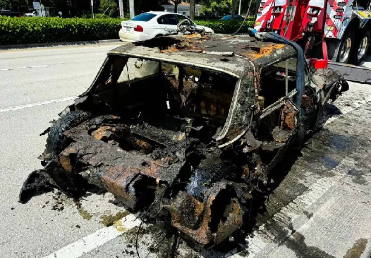 Hallazgo de cadáveres en un auto sumergido en Estados Unidos. Foto: @JoelF Oficial.