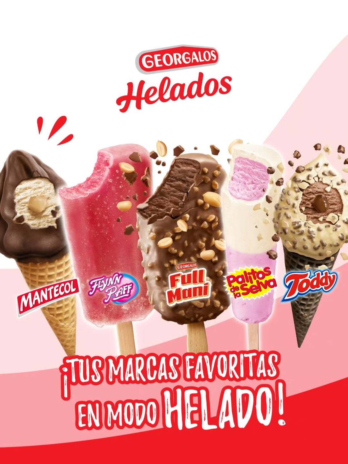 Helados de distintas golosinas, lanzados por Georgalos.