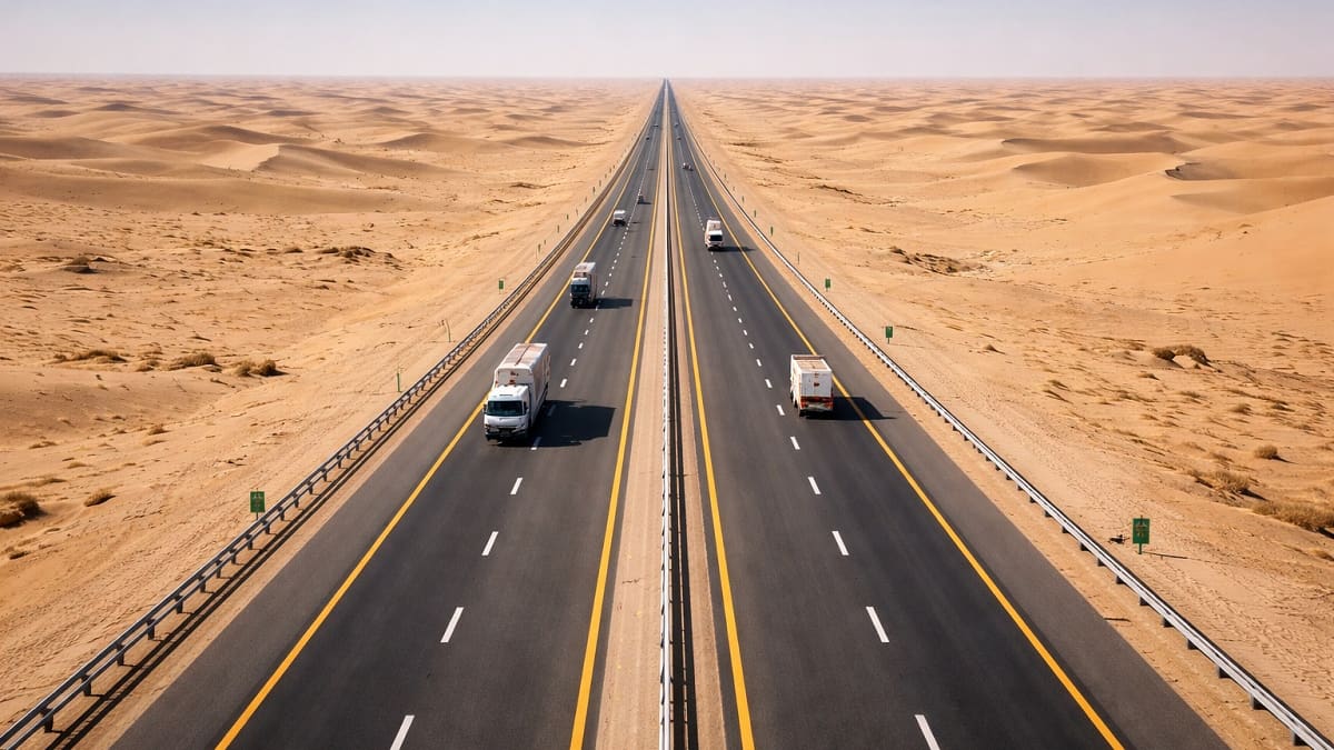 La ruta más recta y peligrosa del mundo que desafía la mente humana: así es Highway 10, en Arabia Saudita