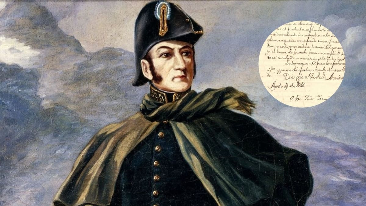 San Martín hablando de Malvinas