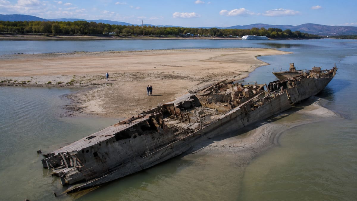Barcos nazis emergen del Danubio por la sequía y revelan secretos de la Segunda Guerra Mundial