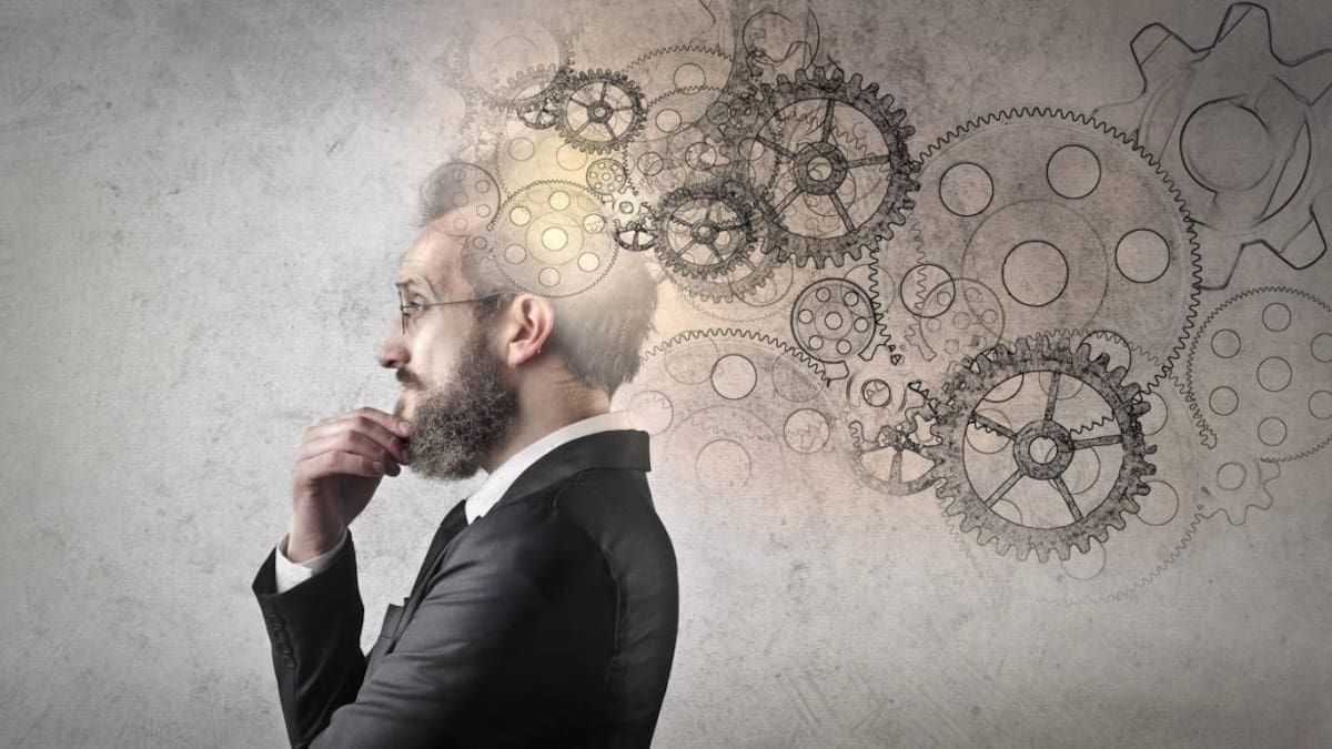 Hombre inteligente inteligencia pensar