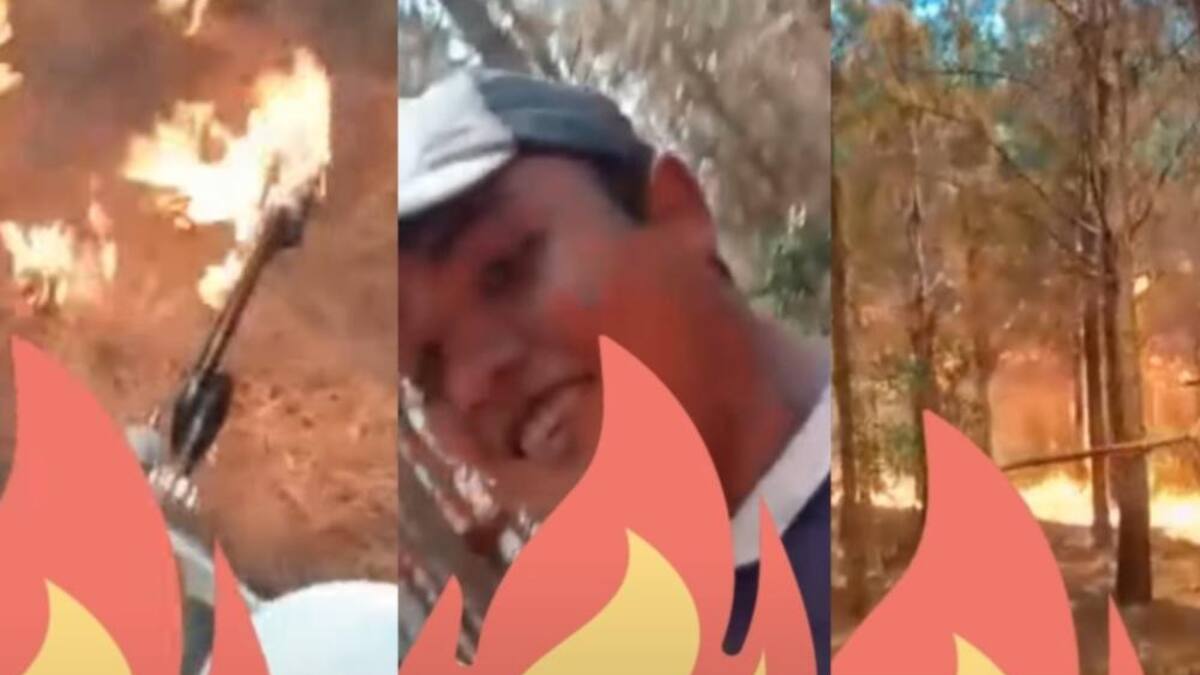 Hombre que se filmó incendiando bosque de Corrientes con un lanzallamas, video: Revista Contexto Tucumán