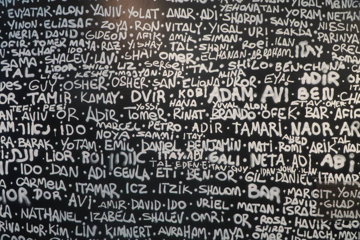 Homenaje a las víctimas de Hamás en la AMIA. Foto: Télam.