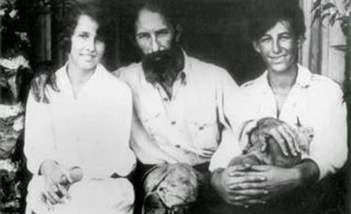 Horacio Quiroga y sus dos hijos mayores