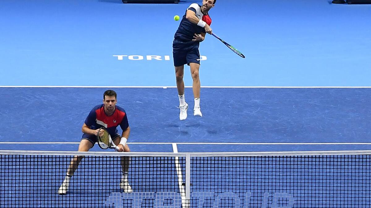 Horacio Zeballos y Marcel Granollers en el ATP Finals 2023. Foto: EFE.