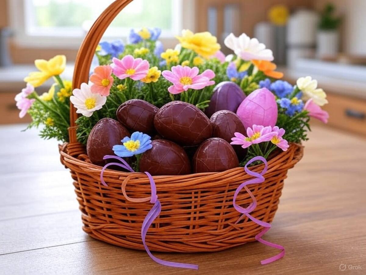 Huevos de pascua caseros. Foto: Grok AI.
