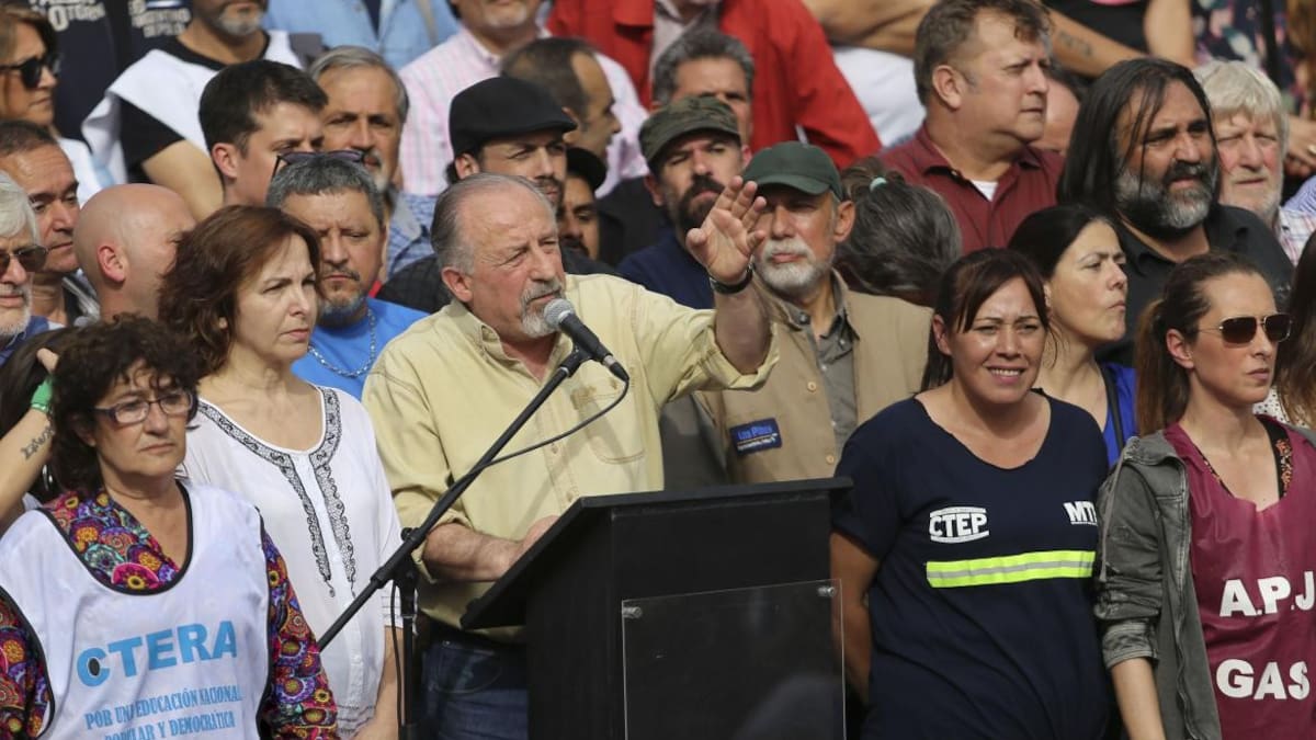 Hugo Yasky - CTA, Paro contra las políticas de ajuste del gobierno de Macri, NA