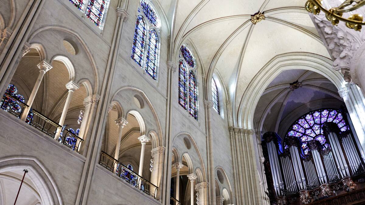 Imágenes de la catedral de Notre Dame en París tras su reconstrucción. Foto: Reuters.