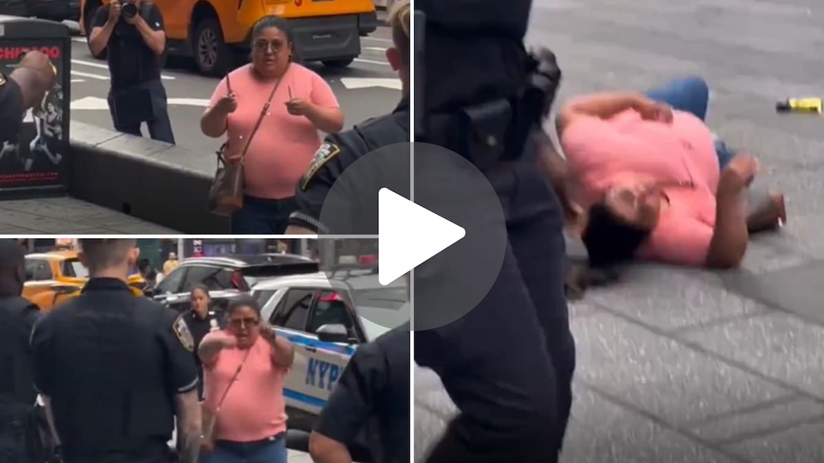 Video impactante: así fue el instante en el que la policía de Nueva York abatió a una mujer que había apuñalado a dos personas en pleno Times Square
