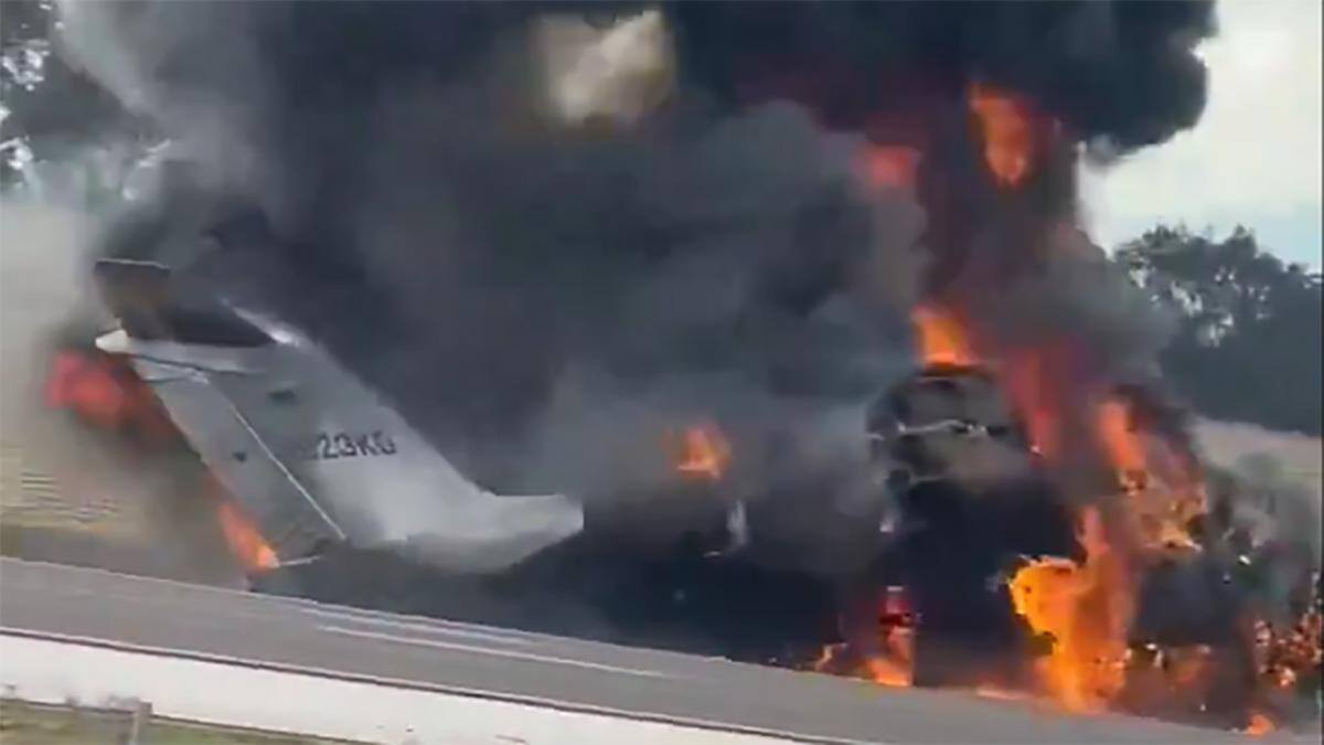 Impactante accidente aéreo. Foto: Télam