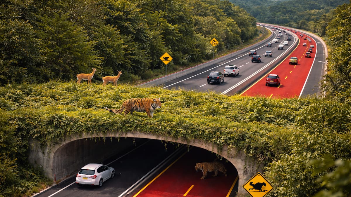 Un hito en la ingeniería ecológica: así es la primera ruta roja del mundo que protege animales silvestres
