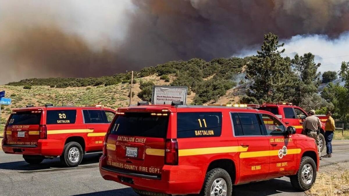 Incendio en EEUU. Foto: Departamento de Bomberos de Los Ángeles