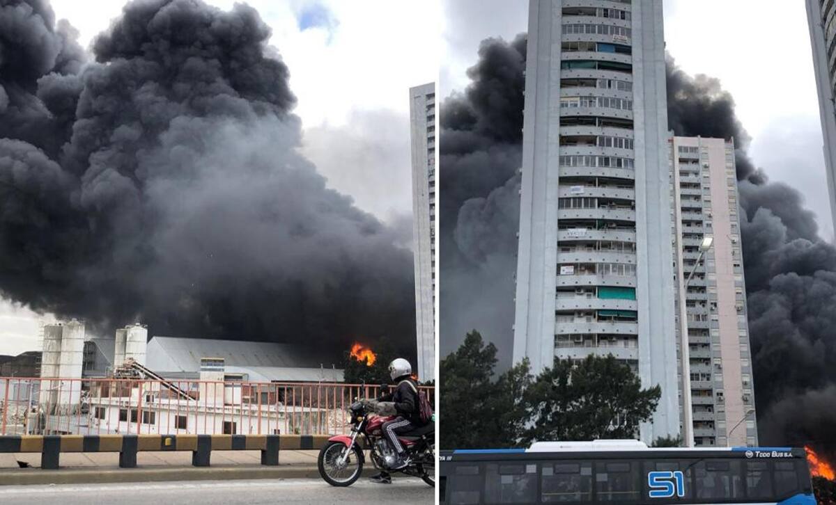 Incendio en fábrica en Avellaneda, redes sociales