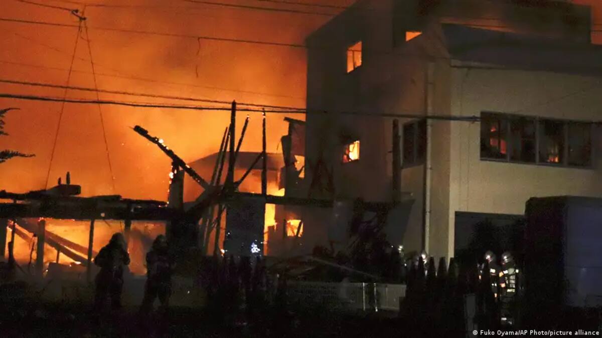 Las llamas del feroz incendio en Japón.