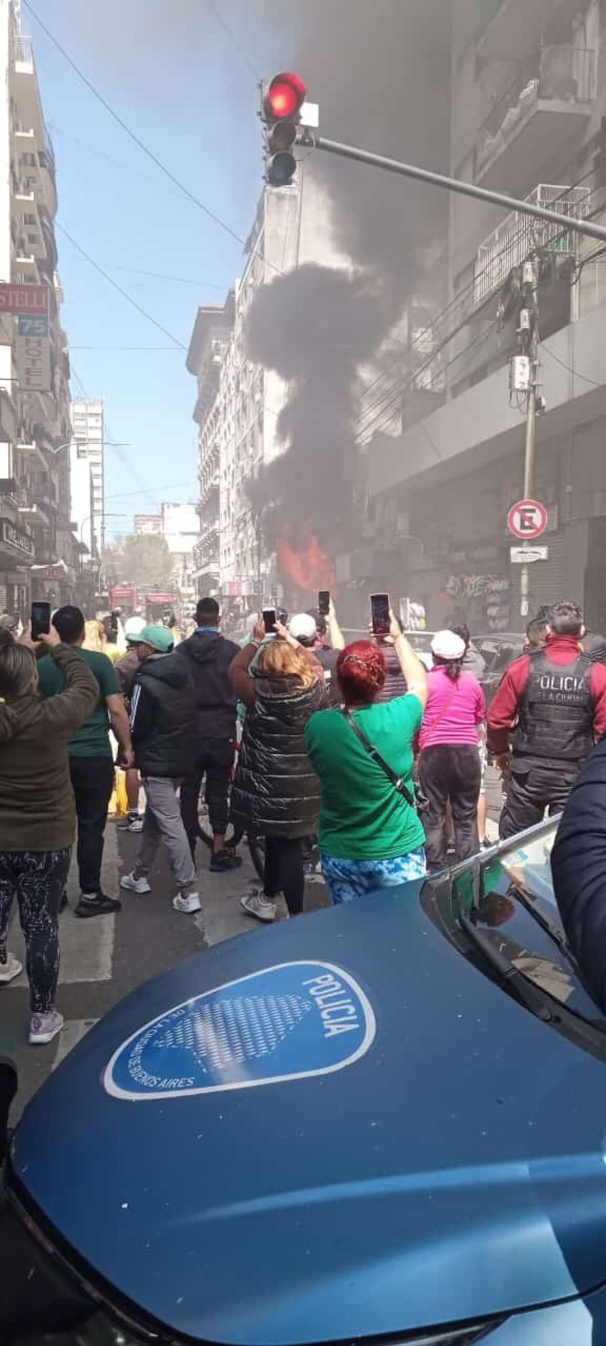 Incendio en Once. Foto: X.