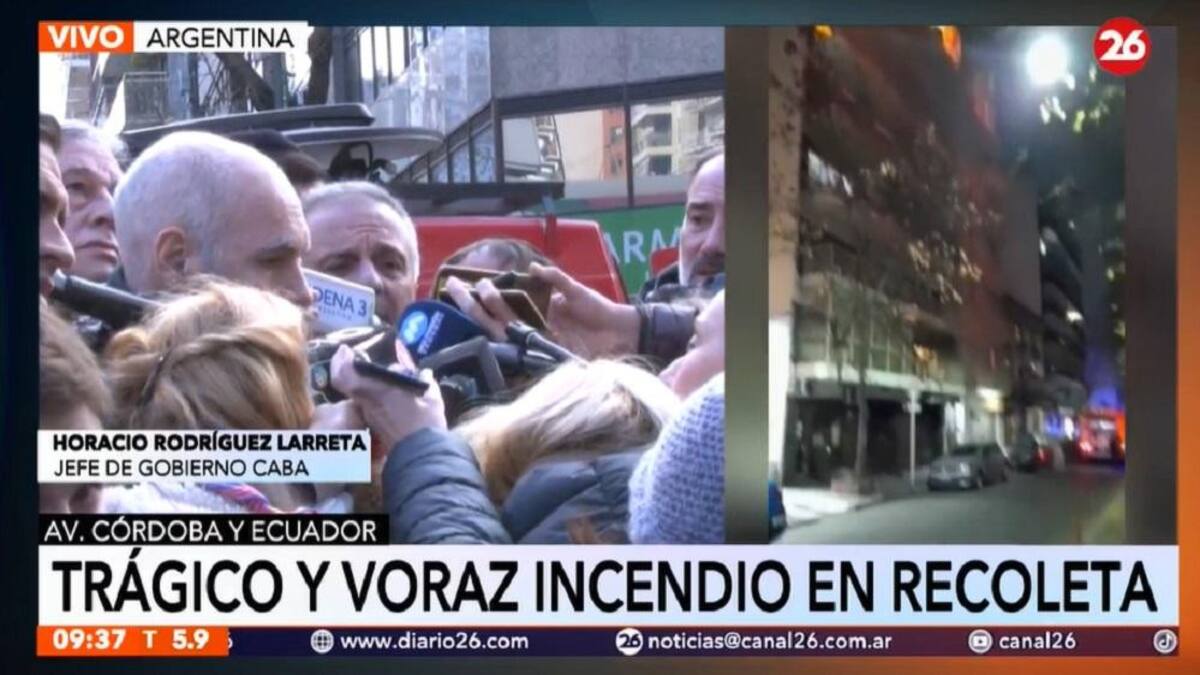 Incendio en Palermo, Horacio Rodríguez Larreta, canal 26