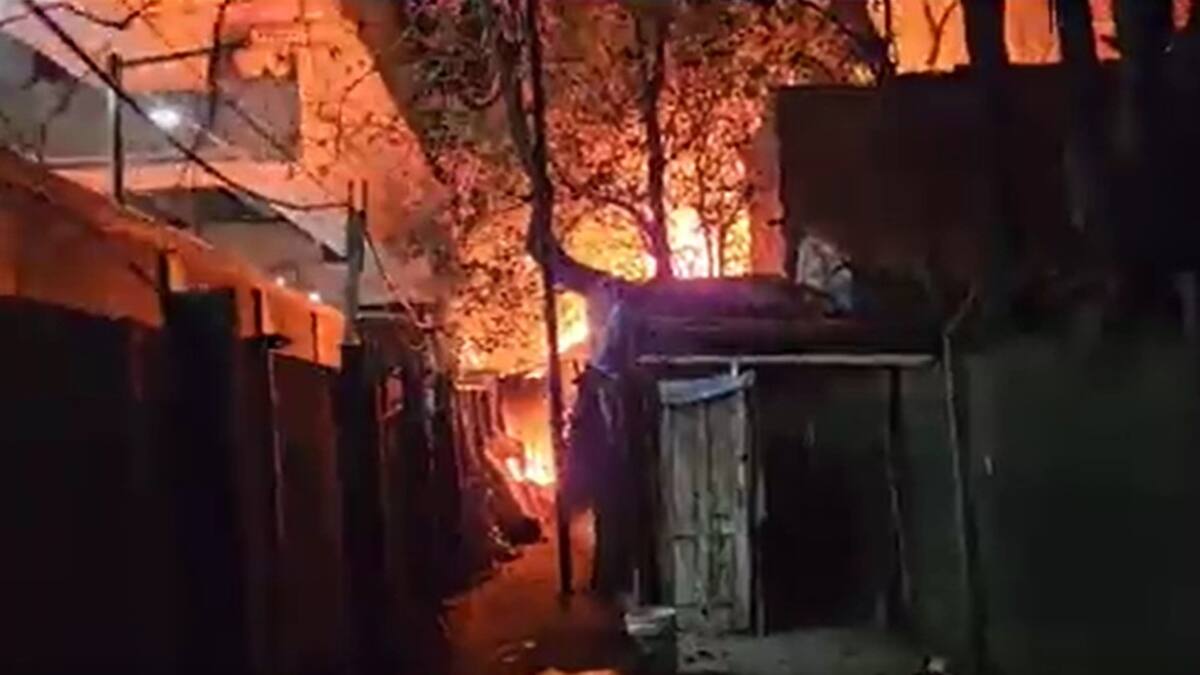 Incendio en Villa Crespo. Foto: captura de video NA.