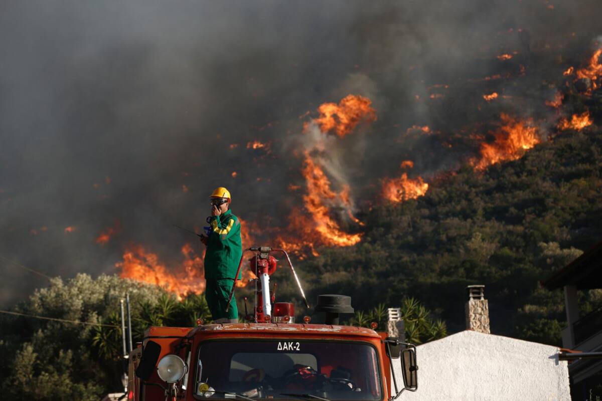 Incendios en Attica, Grecia. Foto: EFE.