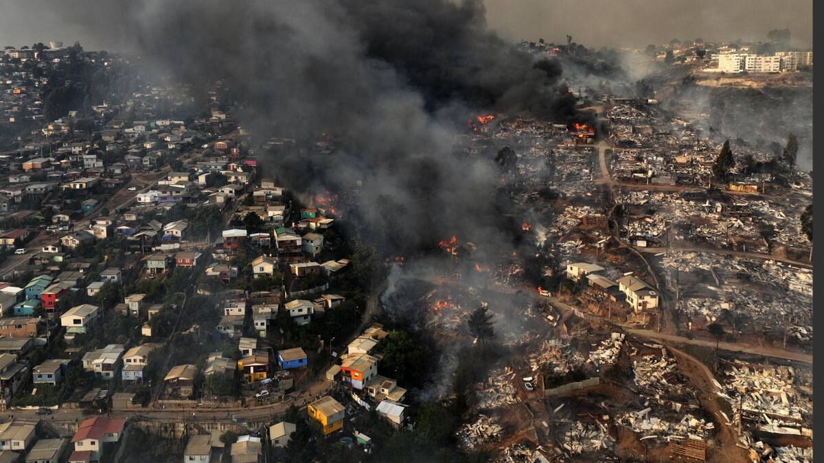 Incendios forestales en Chile. Foto: Télam