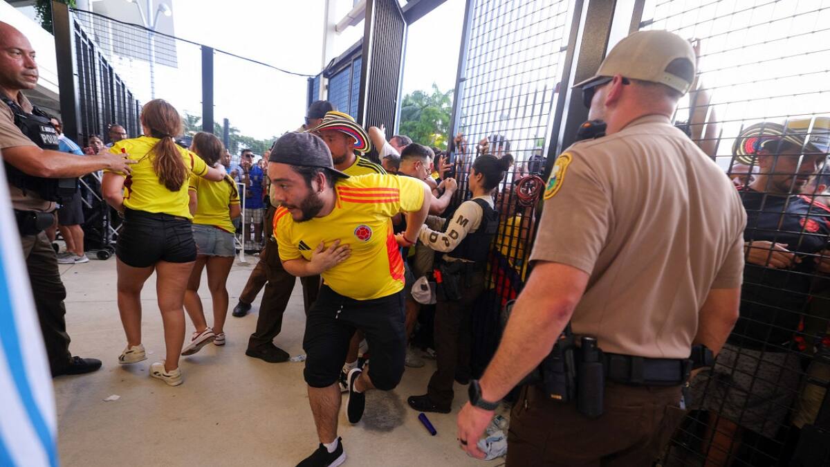 Incidentes en el ingreso de la final entre Argentina y Colombia; Copa América 2024. Foto: Reuters.