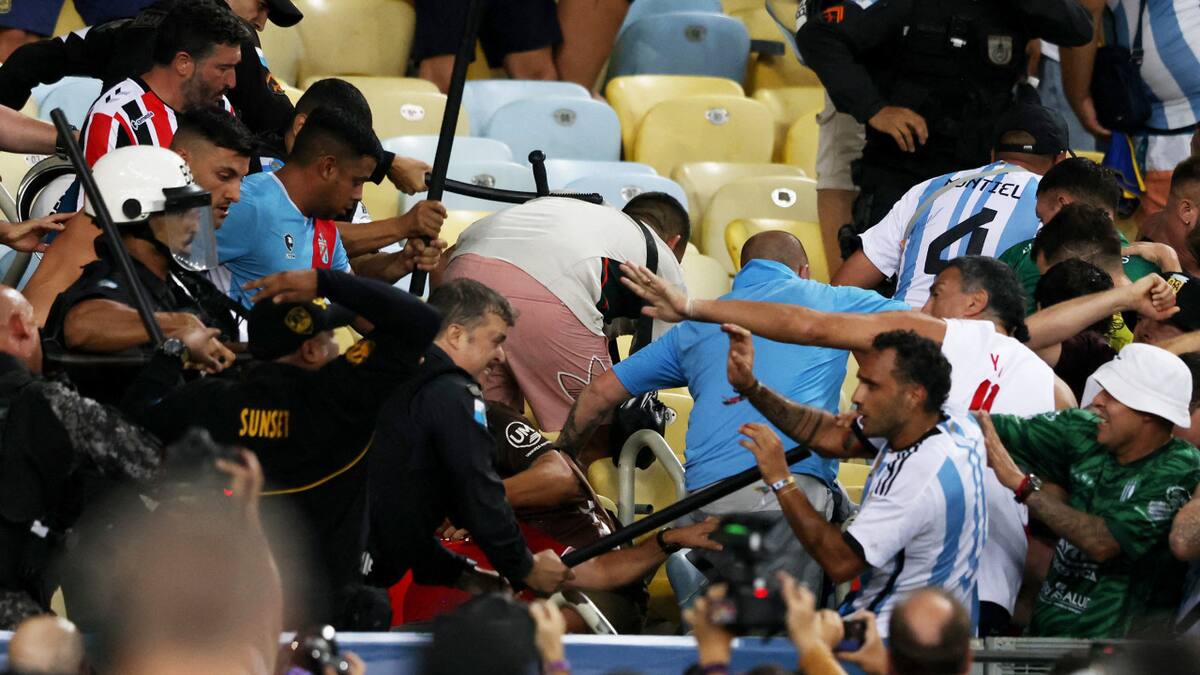 Incidentes en la previa del Brasil-Argentina en el Maracaná. Foto: NA