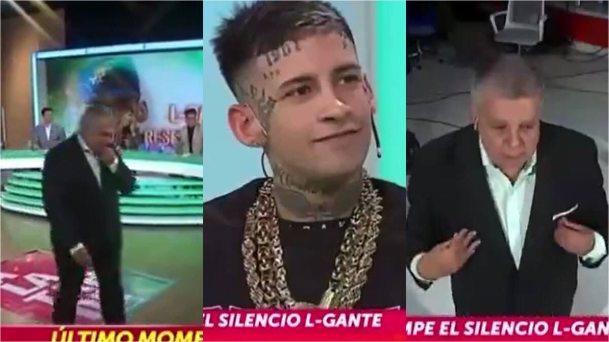 Insólita reacción de Luis Ventura ante la presencia de L-Gante. Foto: Capturas.