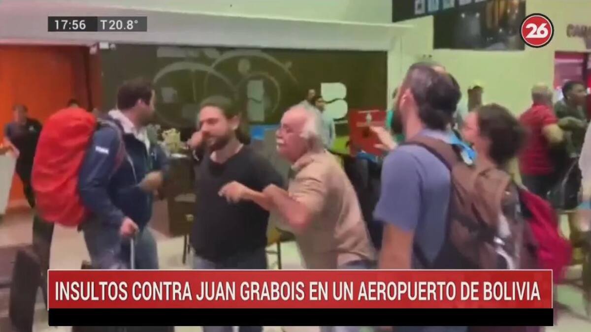 Insultos y agresiones a Grabois en Bolivia, Canal 26