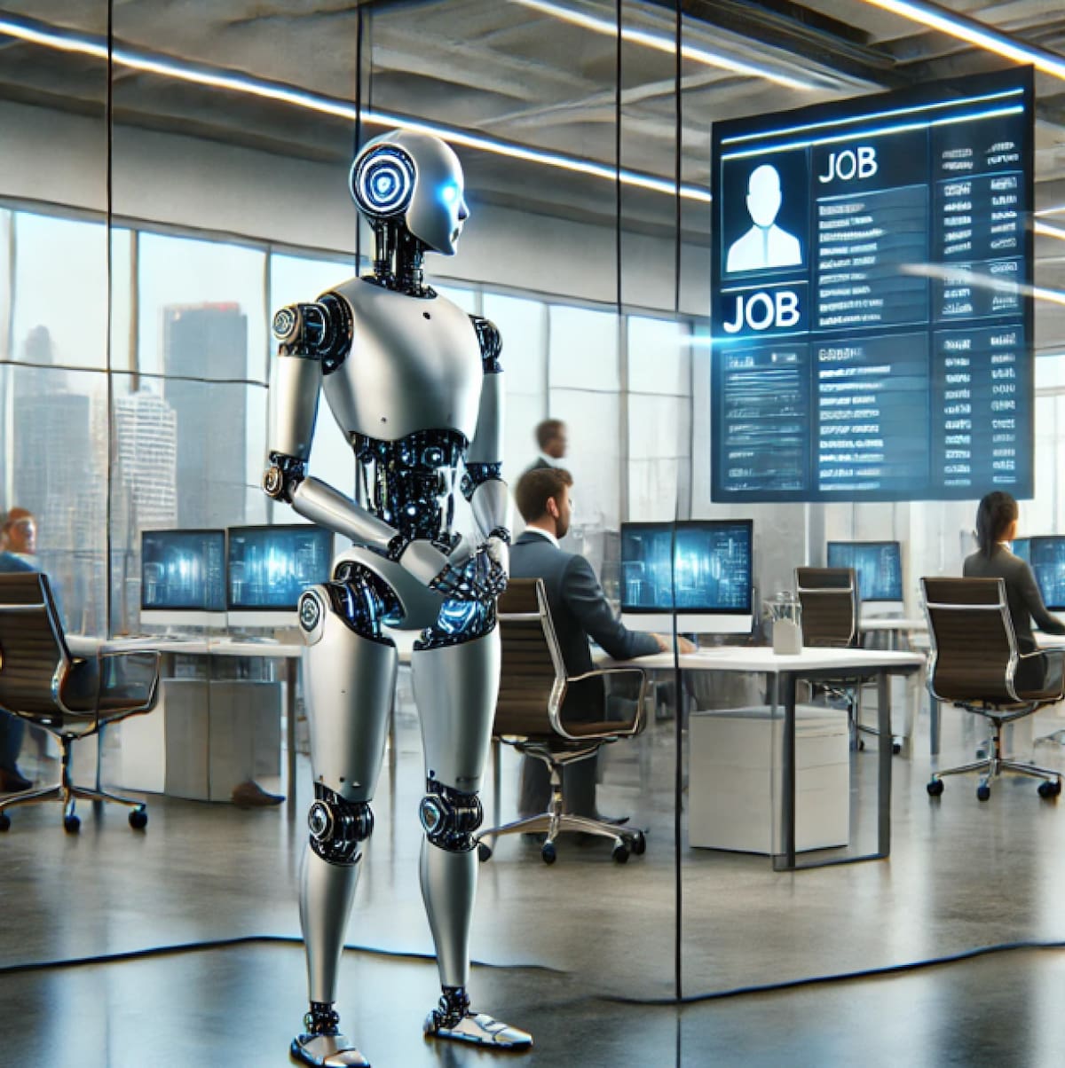 Inteligencia Artificial buscando trabajo. Foto: IA.
