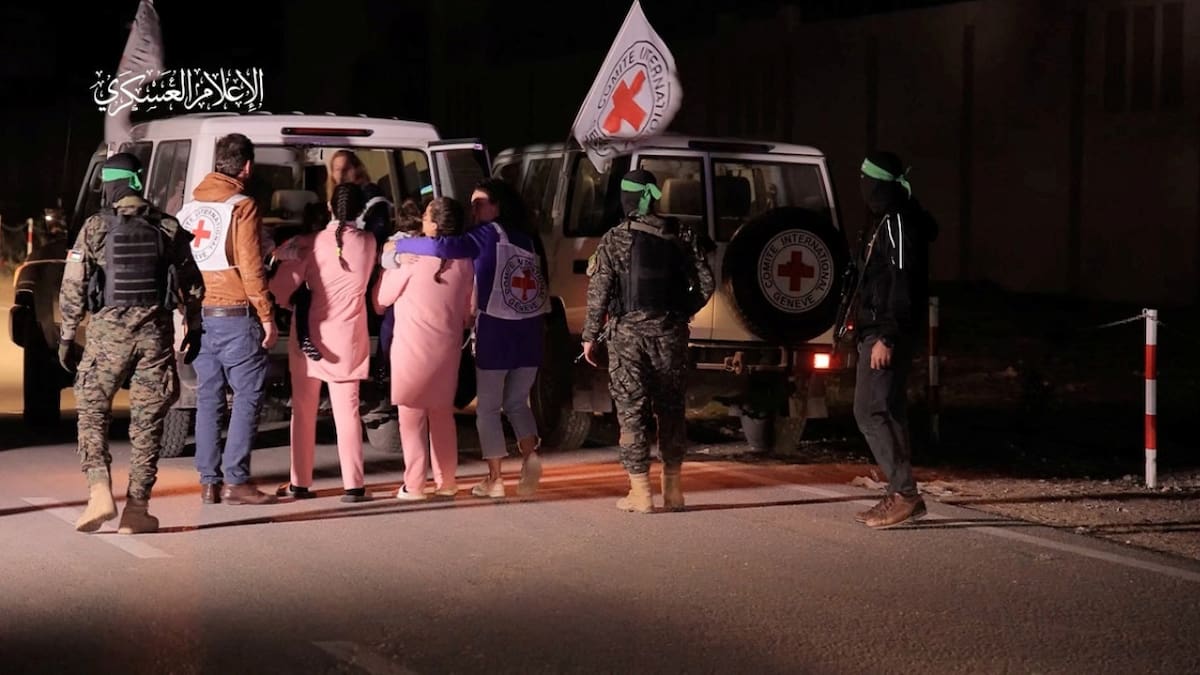 Intercambio de rehenes entre Hamás e Israel. Foto: Reuters.