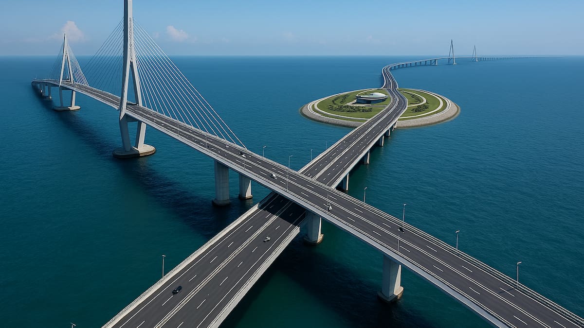 China vuelve a romper los límites de la ingeniería con una autopista sobre el mar que parece de ciencia ficción