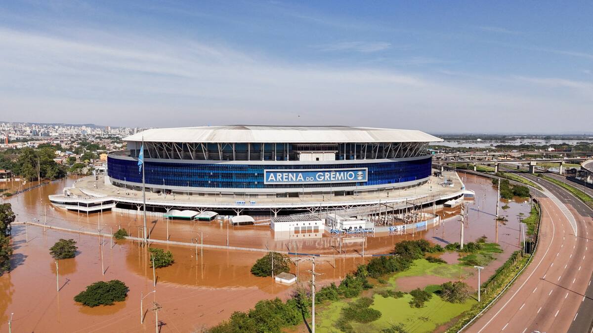 Inundación de estadios en Brasil. Foto: Reuters.