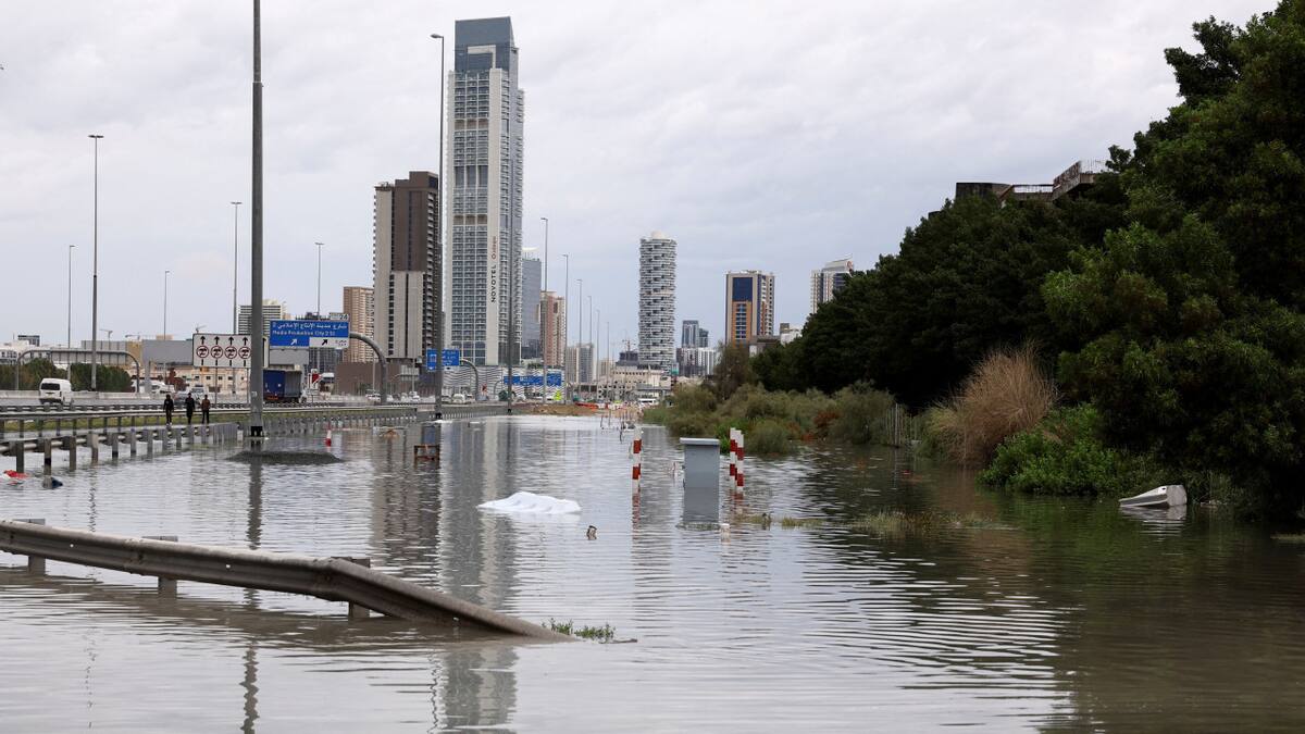 Inundaciones en Dubái. Foto: Reuters.