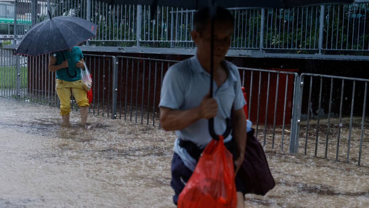 Inundaciones en Hong Kong. Foto: REUTERS.