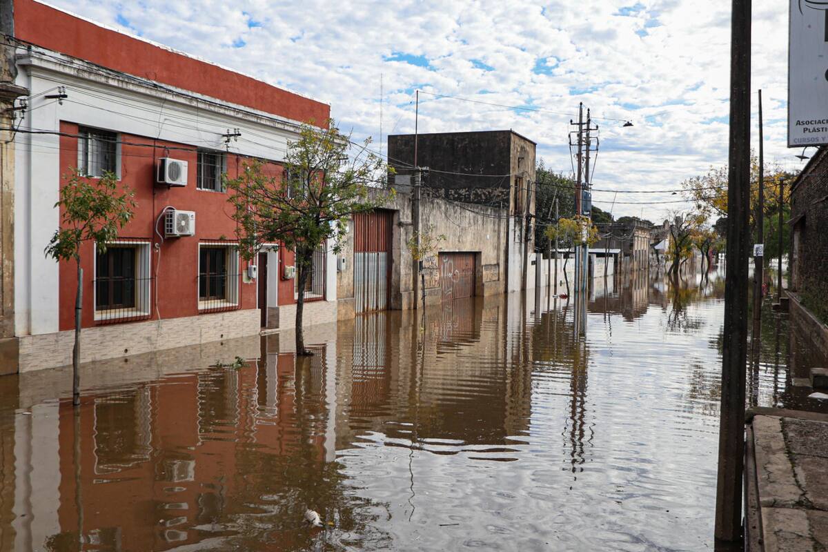 Inundaciones en Salto, Uruguay. Foto: EFE