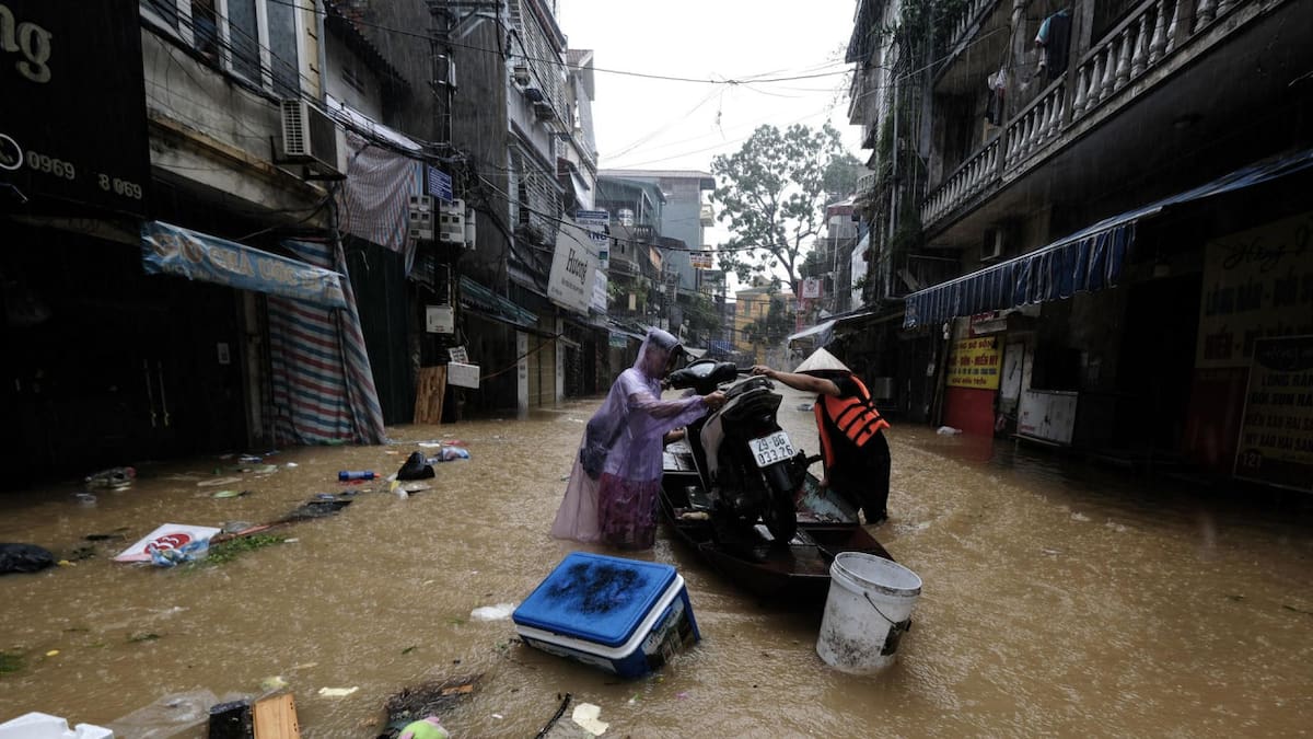 Inundaciones en Vietnam por el tifón Yagi. Foto: EFE.